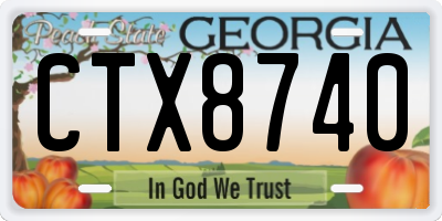 GA license plate CTX8740