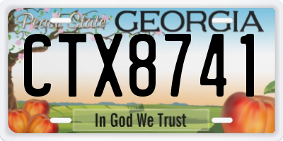 GA license plate CTX8741