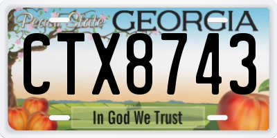 GA license plate CTX8743