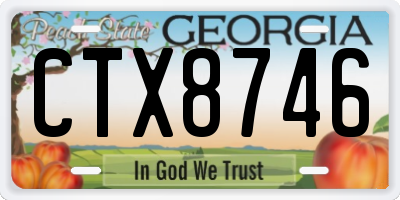 GA license plate CTX8746