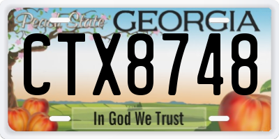 GA license plate CTX8748