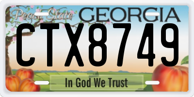 GA license plate CTX8749