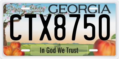 GA license plate CTX8750