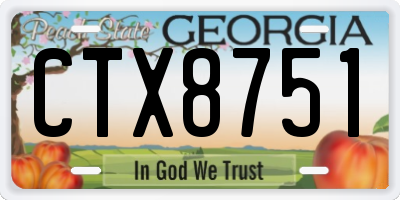 GA license plate CTX8751