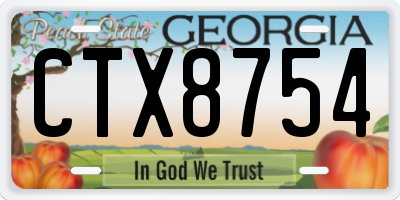 GA license plate CTX8754
