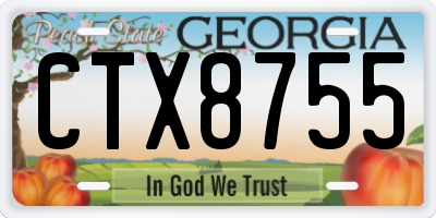 GA license plate CTX8755