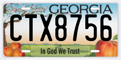 GA license plate CTX8756
