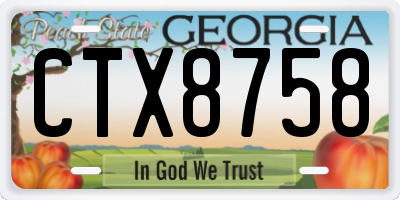 GA license plate CTX8758