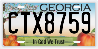GA license plate CTX8759