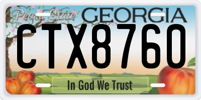 GA license plate CTX8760