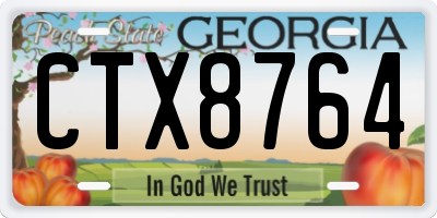 GA license plate CTX8764