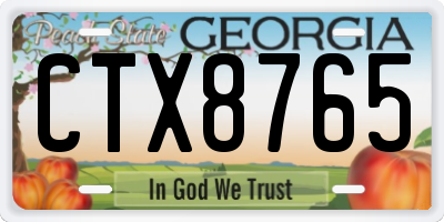 GA license plate CTX8765