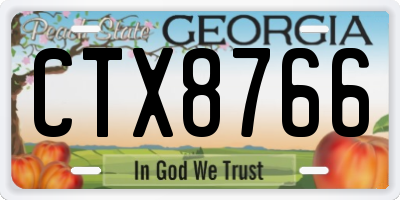 GA license plate CTX8766