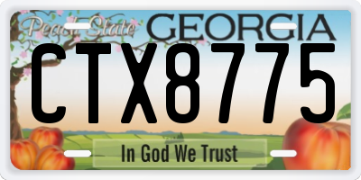 GA license plate CTX8775