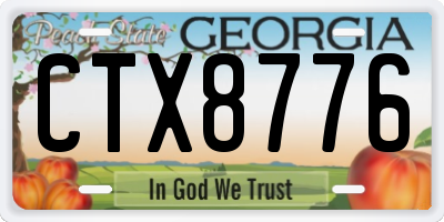 GA license plate CTX8776