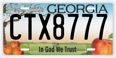 GA license plate CTX8777