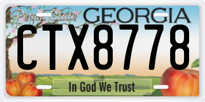 GA license plate CTX8778