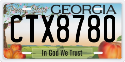 GA license plate CTX8780