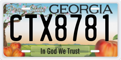 GA license plate CTX8781