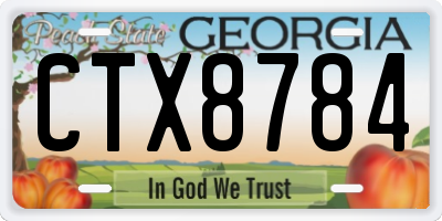 GA license plate CTX8784