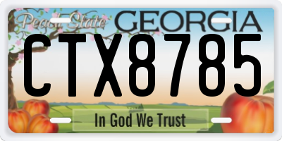 GA license plate CTX8785
