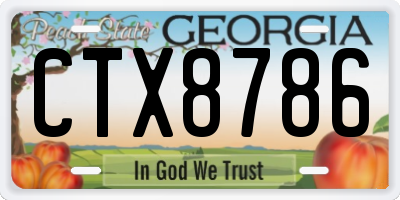 GA license plate CTX8786