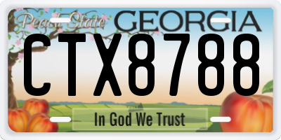 GA license plate CTX8788