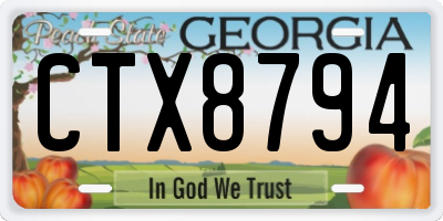 GA license plate CTX8794