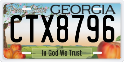 GA license plate CTX8796