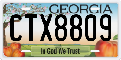 GA license plate CTX8809