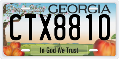 GA license plate CTX8810