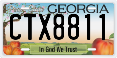 GA license plate CTX8811