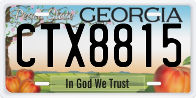 GA license plate CTX8815