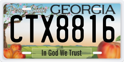 GA license plate CTX8816