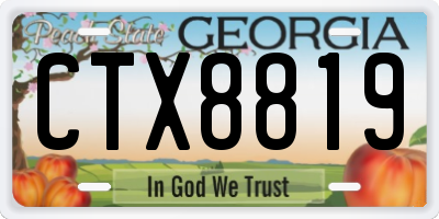 GA license plate CTX8819