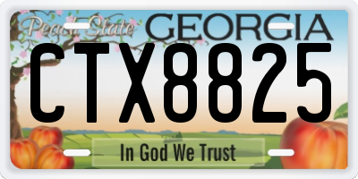 GA license plate CTX8825