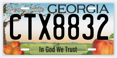 GA license plate CTX8832