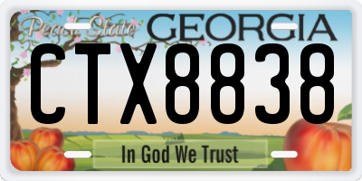 GA license plate CTX8838