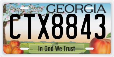 GA license plate CTX8843