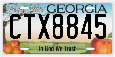 GA license plate CTX8845