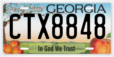 GA license plate CTX8848