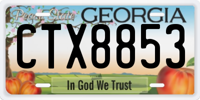 GA license plate CTX8853