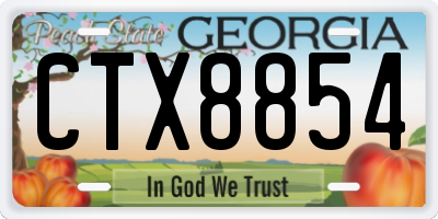 GA license plate CTX8854