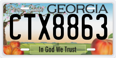 GA license plate CTX8863