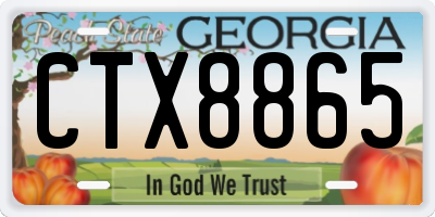 GA license plate CTX8865