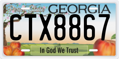 GA license plate CTX8867