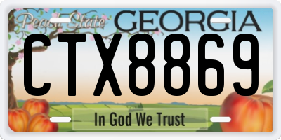 GA license plate CTX8869