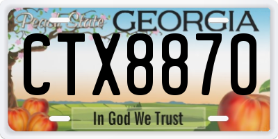 GA license plate CTX8870
