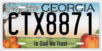 GA license plate CTX8871
