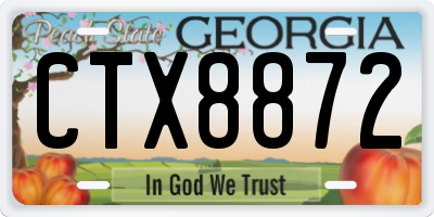 GA license plate CTX8872